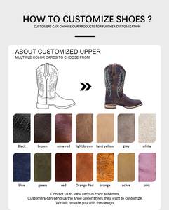 Bottes Western Femme à Talon Carré Épais, Bout Carré, <span class=keywords><strong>en</strong></span> <span class=keywords><strong>Cuir</strong></span> Véritable de Haute Qualité, Rehaussantes, Idéales pour l'Été - Product Image 5