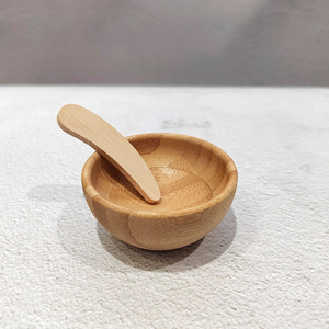 Cuidados com a pele Beleza Pequeno DIY Eco Madeira Bambu Máscara Facial Bowl Set Jelly Gel Argila Máscara Facial Bowl e Espátula Set - Product Image 4