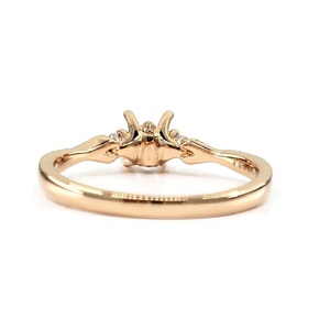 Bague de fiançailles classique en or rose massif 18 carats de haute qualité, avec semi-monture diamant 0,33 ct pour femme – Vente chaude à Hong Kong - Product Image 3