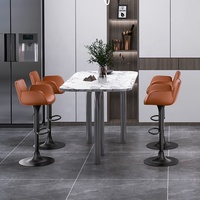 Tabouret de bar moderne et minimaliste en stock, tabouret haut de designer avec dossier, style européen, rotatif