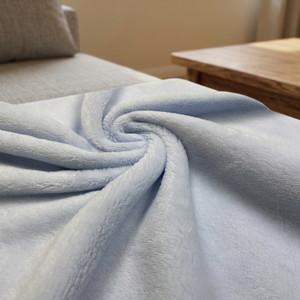 Soft Baby Blue Color Knitted <b>Flannel</b> Fabric 100% Polyester Medium Weight for Blankets & Throws Baby-Garment Coat - Product Image 1