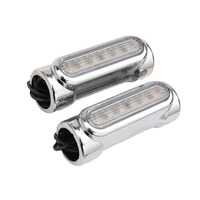 Quguang LED Lampu Ganda 2 Lensa Pelindung Mesin Sepeda Motor dengan Lampu Sein dan Indikator Kedip untuk Touring Sportster Dyna 32mm Garansi 1 Tahun