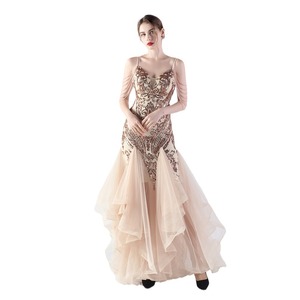 31982 #   Váy biểu diễn khiêu vũ nóng bỏng, đính hạt thủ công mới, lưới định vị hoa, đính sequin, lưới may - Product Image 5