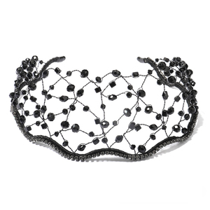 Fascia per <span class=keywords><strong>capelli</strong></span> di moda con perline in maglia Color argento con fascia per <span class=keywords><strong>capelli</strong></span> di lusso da sposa bella da sposa accessori per <span class=keywords><strong>capelli</strong></span> da <span class=keywords><strong>donna</strong></span> - Product Image 6
