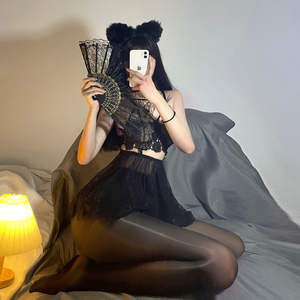 Nuevo equipo abierto transparente para mujer <span class=keywords><strong>sin</strong></span> quitarse las medias aceitosas al por mayor pantimedias de Color sólido para adultos - Product Image 2