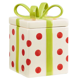 Natale Rosso Puntini o Diamanti In Ceramica di Stoccaggio Cookie di Regalo Vaso di ceramica biscotto vaso <span class=keywords><strong>per</strong></span> I Regali o di Natale Decor - Product Image 6