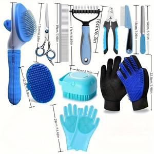 Set di 12 Pezzi Lusso Cartoon in Metallo <span class=keywords><strong>per</strong></span> la Rimozione dei Peli di Animali Domestici, Districante e Massaggiante, Include Tagliaunghie e Spazzole <span class=keywords><strong>per</strong></span> Gatti e <span class=keywords><strong>Cani</strong></span> - Product Image 2
