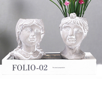 Pots en ciment faits à la main, design moderne, finition sculptée à la main, vente en gros pour jardin, maison et bureau