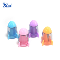 Aiguisoir fusée pour enfants, gomme à crayon avec couvercle en plastique