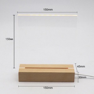 Eco-friendly Materials LED Wooden Lamp Luminous Acrylic DIY Wooden Base Suitable for Gifts Wooden Visual LED - Product Image 6
