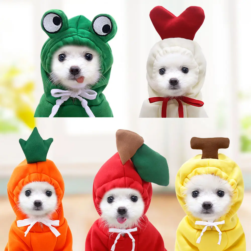 Designer Pet Clothes Fruit Puppy Clothes Warm Winter Dog Clothes Pet Hoodies Dog Jacket