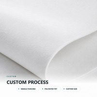 Feutre polyester aiguilleté personnalisé en rouleau, tissu non tissé haute densité blanc, gris, noir, OEM, ODM