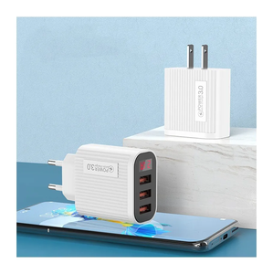 <span class=keywords><strong>Cargador</strong></span> de carga rápida de alta calidad 5V 2A 3USB con enchufe de la UE con Cable USB para teléfono móvil 2 cargadores Usb para Xiaomi <span class=keywords><strong>Huawei</strong></span> - Product Image 1