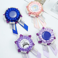 Logotipo de diseñador personalizado de fábrica Impreso Sport Race Horse Show Satin Award Ribbon Rosettes Flowers para eventos