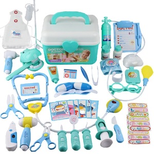 45 PCS Blue Educational Preschool Role Pretend <b>Play</b> Tools Dentist Kit <b>Doctor</b> <b>Set</b> Toy for Kids - Product Image 1