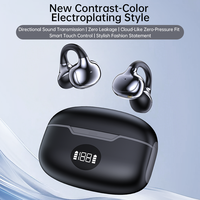 Nouveaux écouteurs intra-auriculaires à clip ouvert avec traduction IA en temps réel, autonomie de 45h, affichage LED, étui, Bluetooth 6.0, ajustement indolore pour la salle de sport, les trajets domicile-travail et le bureau