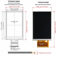 Modul Layar Sentuh Kapasitif 3,52" 320x480 IPS Display Terintegrasi G+G CTP ST7796UI IC LED Backlight -20~+70 untuk Perangkat Tangguh