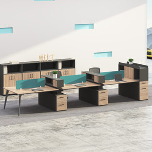 <span class=keywords><strong>MEETCO</strong></span> Mobilier de bureau modulable moderne du fabricant, 2-6 personnes, panneau de bureau, style bois, pour bureau - Product Image 6