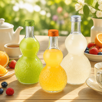 Offre Spéciale – Bouteilles en Verre Transparent en Forme de Gourde 250ml, 350ml, 500ml – Bouteilles Rechargeables pour Jus, Boissons, Café et Thé Infusé à Froid