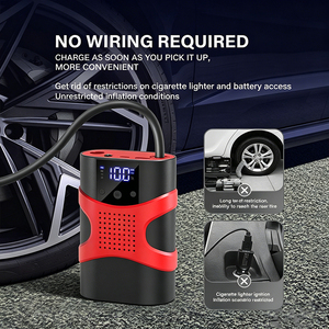 Démarreur d'urgence pour véhicule avec gonfleur d'air intégré, bloc d'alimentation portable 8000 mAh, booster de batterie automobile, démarreur de voiture - Product Image 4