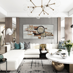 Trang Trí Nội Thất Trừu Tượng Kết Cấu Sơn Trên Vải Tường Nghệ Thuật Với Giá Tốt Nhất - Product Image 1