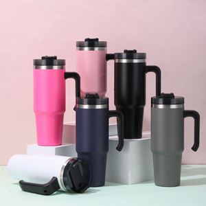 Daily Commute Tumbler 20oz Stainless Steel Vacuum Insulated Car Mug With Handle Straw Transparent Lid - Product Image 3