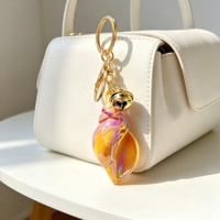 Porte-clés Coquillage Romantique, Mignon, en PVC et Acrylique, Breloque de Sac, Pendentif Souvenir Touristique, Coquille Saint-Jacques et Conque