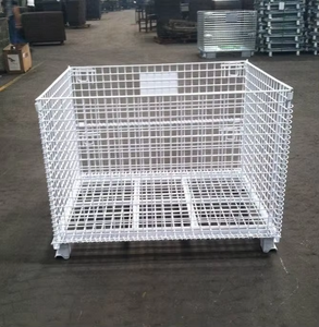 Nóng bán xe nâng mạ kẽm lưu trữ sracking Chất lượng cao kho gấp dây thép giỏ <span class=keywords><strong>Pallet</strong></span> để lưu trữ - Product Image 5