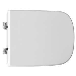 Sedile WC Allungato 56,5 cm di Lunghezza 39,5 cm di Larghezza in Plastica Bianca Design Minimalista per Bagno - Product Image 1