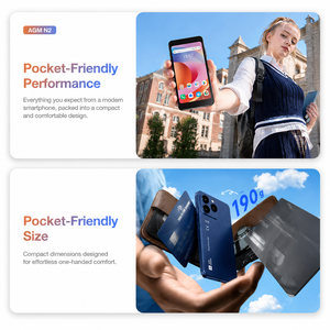 AGM N2 – Téléphones portables intelligents originaux en gros, 4G LTE, écran QHD, double SIM, version globale, Android 16, petits téléphones mobiles - Product Image 2