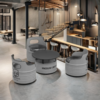 Meubles de bar industriels modernes en métal personnalisables, tables et chaises en forme de baril pour bar à domicile, hôtel, salle de bain