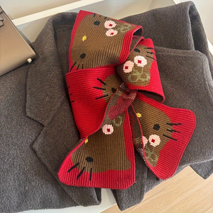 69 polegadas/177 centímetros Sanrio HelloKitty lenço de malha-Inverno Neck Warmer Vermelho, Soft Cozy KT Acessório, Coleção Natal - Product Image 4