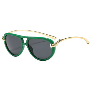 Gafas de sol retro ovaladas con montura completa UV400, protección solar unisex, moda para adultos - Product Image 2