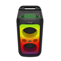 BKK / OEM Enceinte de fête d'extérieur avec karaoké, Bluetooth, entrée auxiliaire, microphone intégré, éclairage LED RGB, batterie rechargeable, USB et alimentation DC