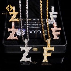 Joyería Hip Hop al por Mayor, Envío Directo, Plata de Ley 925, Diamante Moissanita VVS1 con Corte Baguette, Colgante con Inicial de la A a la Z para Hombre - Product Image 3