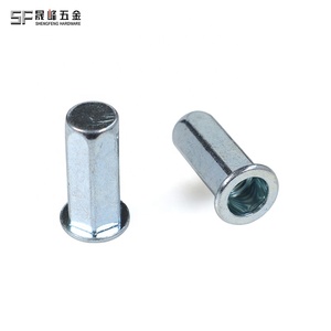 Rivet à tête plate en acier au carbone M10 M12, revêtement zinc, corps hexagonal complet à extrémité fermée pour base d'équipement, fabriqué en Chine - Product Image 3