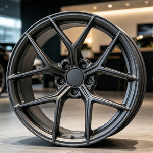 Nouvelle jante en alliage d'aluminium coulé multi-rayons RUNLUN 18/19/20Wide8.0/8.5/9.0/9.5CPD5X114.3/100/108/112/120 Gris Satiné/Noir Brillant - Product Image 1