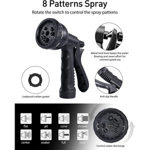 Pistolet à eau Xinglun avec 8 modes de pulvérisation réglables et levier de verrouillage en métal pour jardin et lavage de voiture - Product Image 1