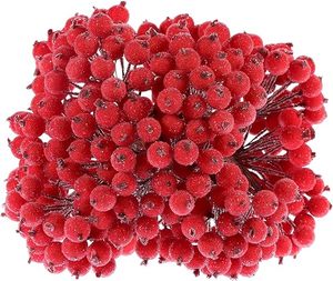 Baies de <span class=keywords><strong>houx</strong></span> artificielles givrées GM Fake 12 mm Mini Christmas Fruit Berry Flower Decor - Product Image 5