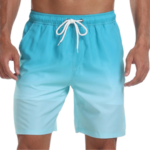 Pantalones cortos de playa con patrón sólido de estilo Hip Hop para hombre, traje de baño elástico antiarrugas, transpirable y compatible con el traje de baño - Product Image 1