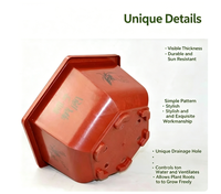 Pot de fleurs hexagonal en plastique, grand pot en résine épaissie, pot simple pour plantes succulentes, pothos et plantes araignées