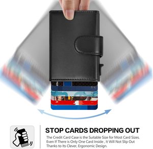 Custom Logo multifunzione sottile portafoglio <span class=keywords><strong>nero</strong></span> per gli uomini Business stile PU e in pelle titolare della carta RFID - Product Image 5