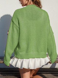 Maglione da <span class=keywords><strong>donna</strong></span> autunno inverno Cardigan <span class=keywords><strong>a</strong></span> maniche lunghe di buona qualità lavorato <span class=keywords><strong>a</strong></span> <span class=keywords><strong>mano</strong></span> in Jacquard floreale Casual maglione morbido - Product Image 6