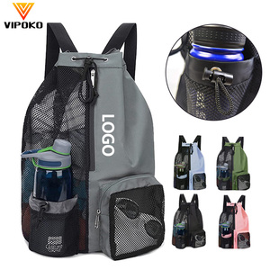 Borsa con coulisse personalizzata Sport Unisex Swim Beach Gym Kit borsa per allenamento Outdoor zaino in Nylon con fodera impermeabile da palestra borse con coulisse - Product Image 1