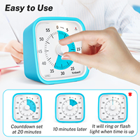 Timer Dial OEM Yunbaoit, Alat Manajemen Waktu Anak yang Senyap, Timer Dapur 60 Menit, Timer Visual Anak, Jam Timer untuk Sekolah dan Ruang Kelas