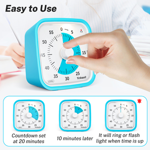 Temporizador de Carátula Personalizable Yunbaoit OEM, Herramienta Silenciosa para la Gestión del Tiempo para Niños, Temporizador de Cocina de 60 Minutos, Temporizador Visual para Niños, Reloj para la Escuela y el Aula - Product Image 2