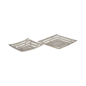 Set di vassoi decorativi in metallo dal design moderno con ritagli decorativi per centrotavola da caffè e decorazioni per la casa - Product Image 1