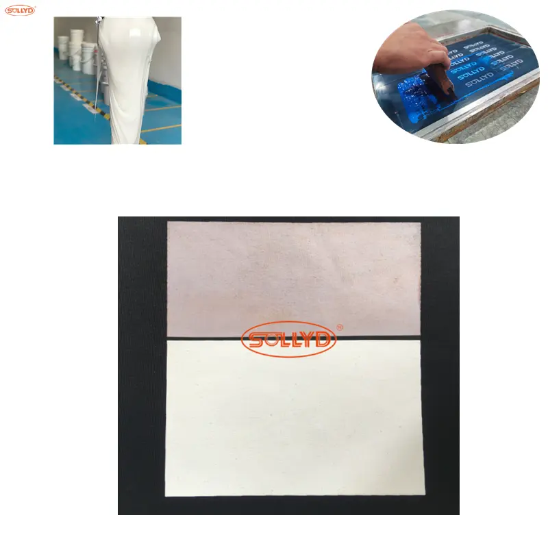 Sollyd üretimi tekstil kumaş polyester baskı için poli beyaz anti-göç beyaz Plastisol mürekkep PVC serigrafi mürekkebi