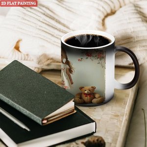 Frosted Black <b>Ceramic</b> <b>Mug</b> 11oz Heat Changing Tea Cup Eco Friendly Non Toxic Drinking Cup - Product Image 3