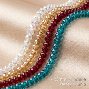 Listo para Enviar: Cuentas de Cristal Rondelle de 4x3mm, Más de 50 Colores, Esenciales para Fabricantes de Joyería en Etsy, Suministros para Pequeños Negocios, Cuentas al por Mayor a Granel - Product Image 2
